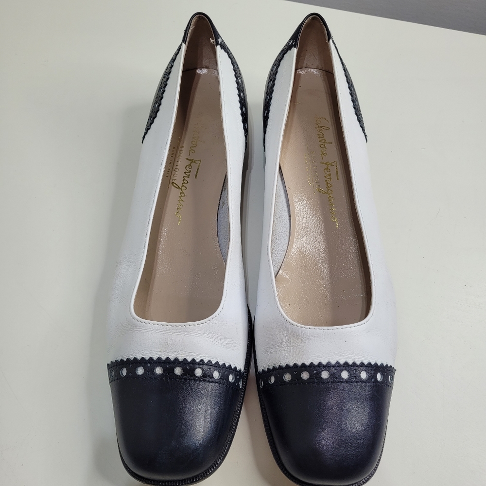 Salvatore Ferragamo Boutique Leather Colorblock Pattern Shoes Size Women's 9 - Picture 5 of 16